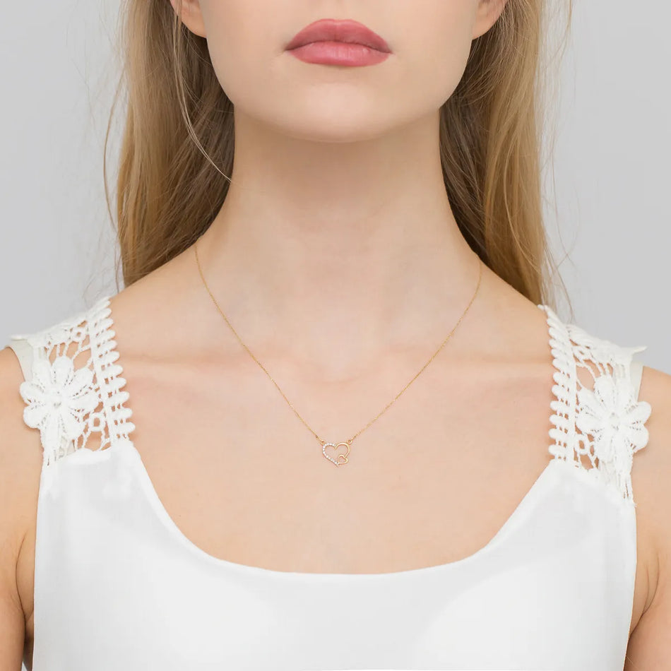 Gold Necklace with 0.035ct Diamonds