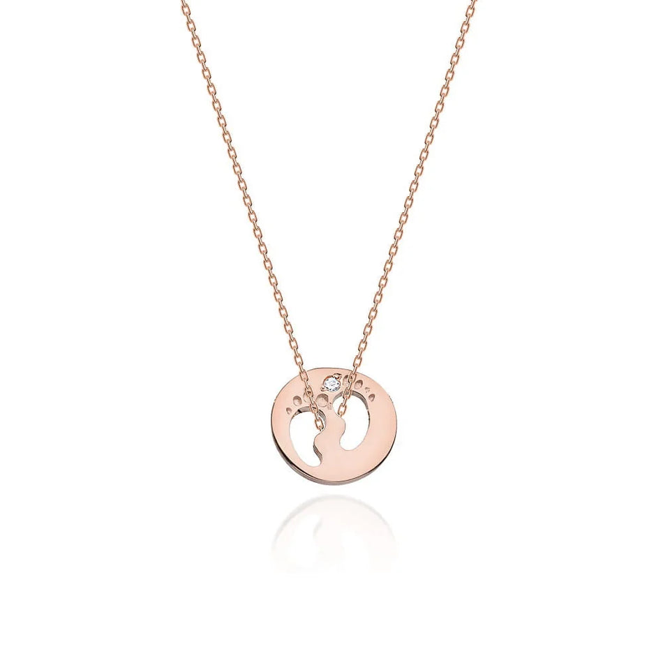 Gold Necklace with 0.005ct Diamond
