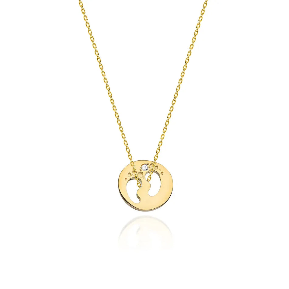 Gold Necklace with 0.005ct Diamond