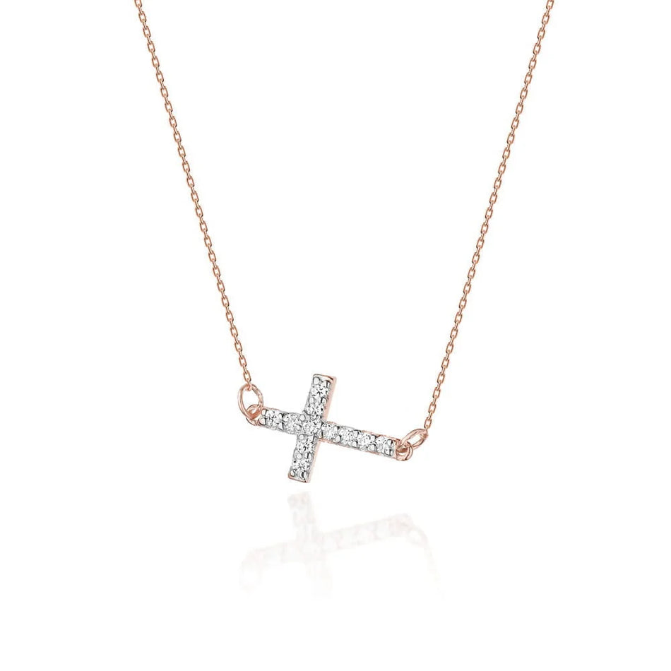 Zlatý náhrdelník s diamanty 0,055 ct