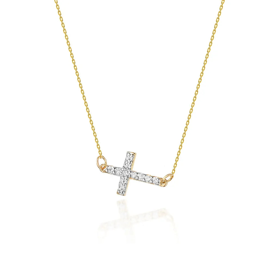 Zlatý náhrdelník s diamanty 0,055 ct