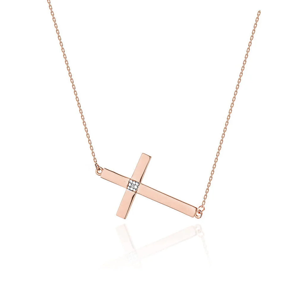 Gold Necklace with 0.005ct Diamond