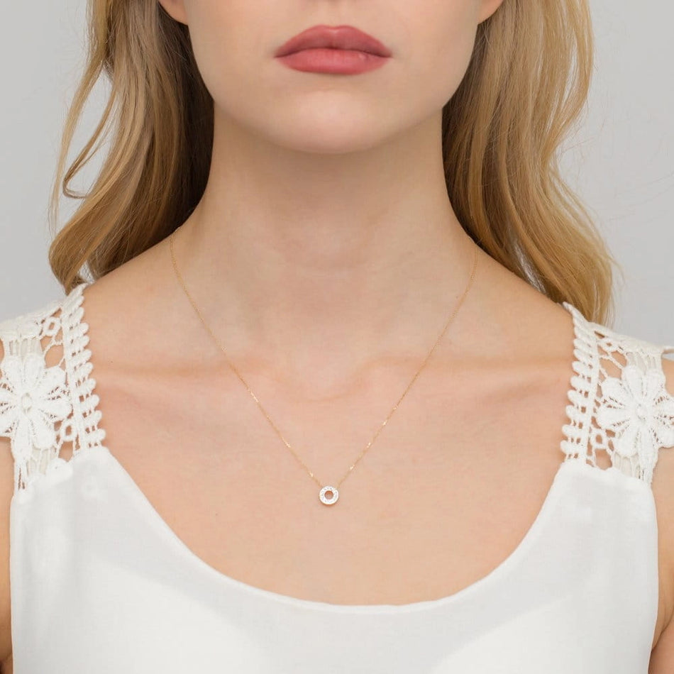 Gold Necklace with 0.065ct Diamonds