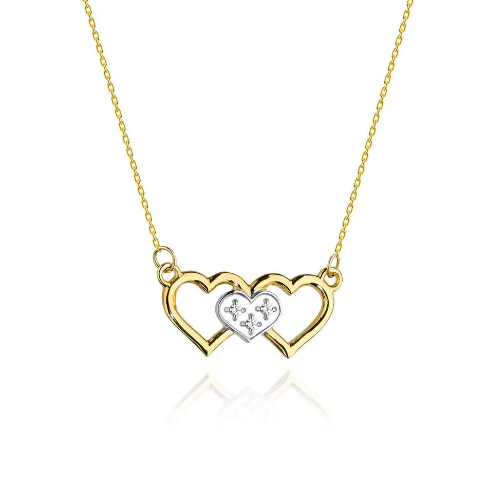Gold Necklace with 0.015ct Diamonds