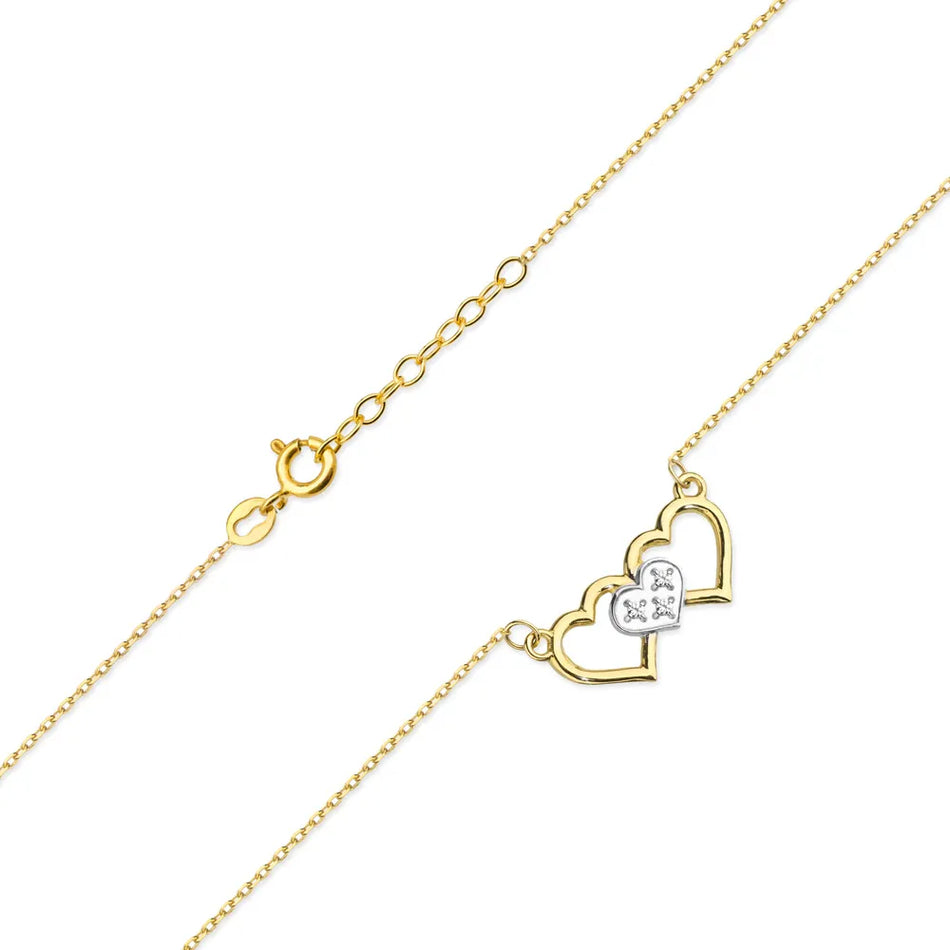 Gold Necklace with 0.015ct Diamonds