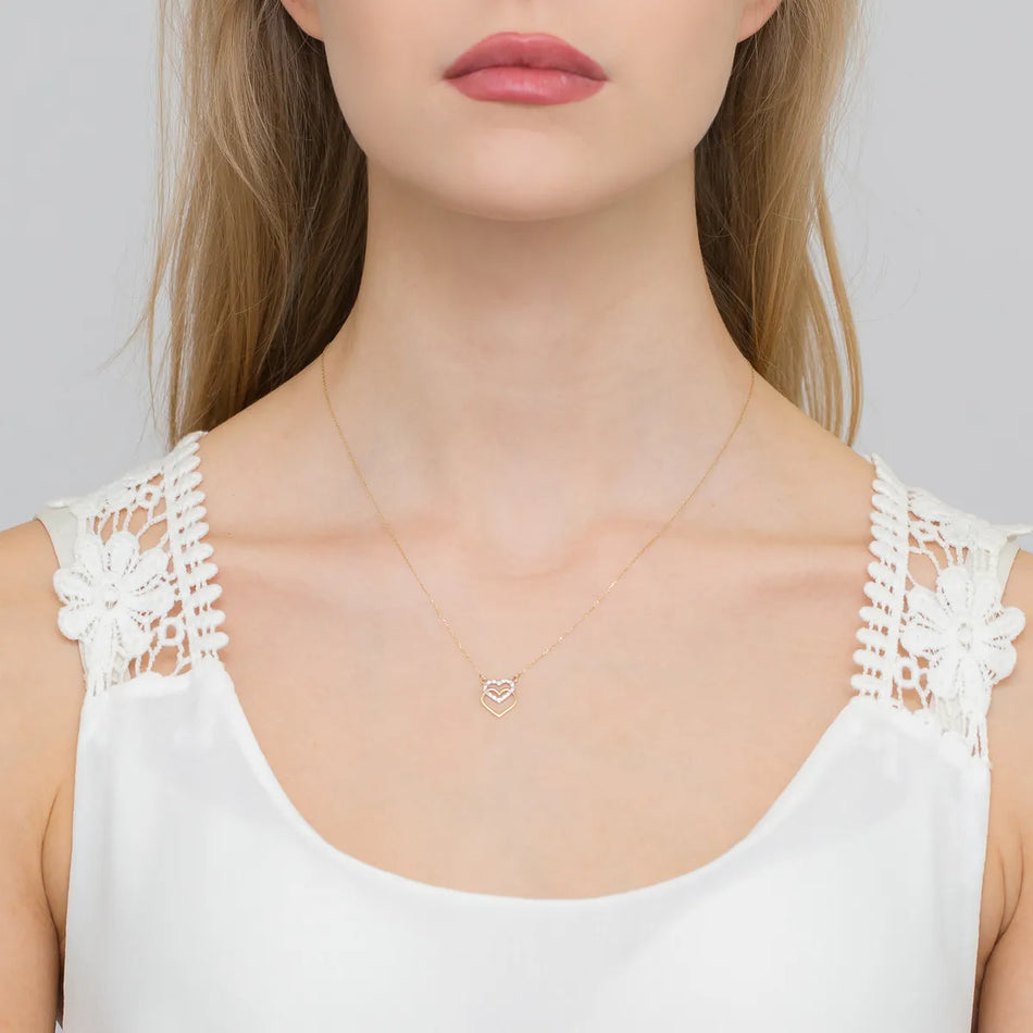 Gold Necklace with 0.065ct Diamonds