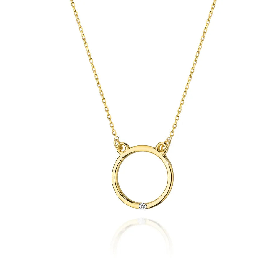 Gold Necklace with 0.01ct Diamond