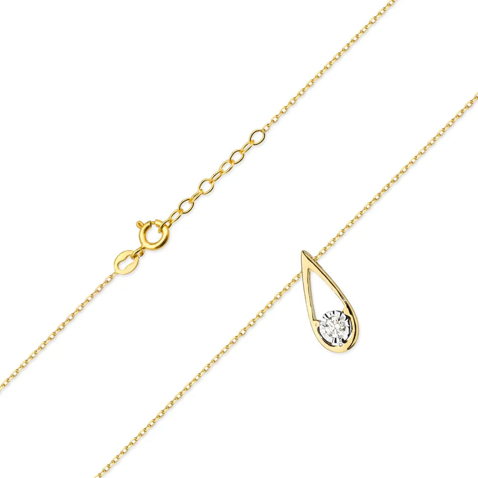 Gold Necklace with 0.08ct Diamonds