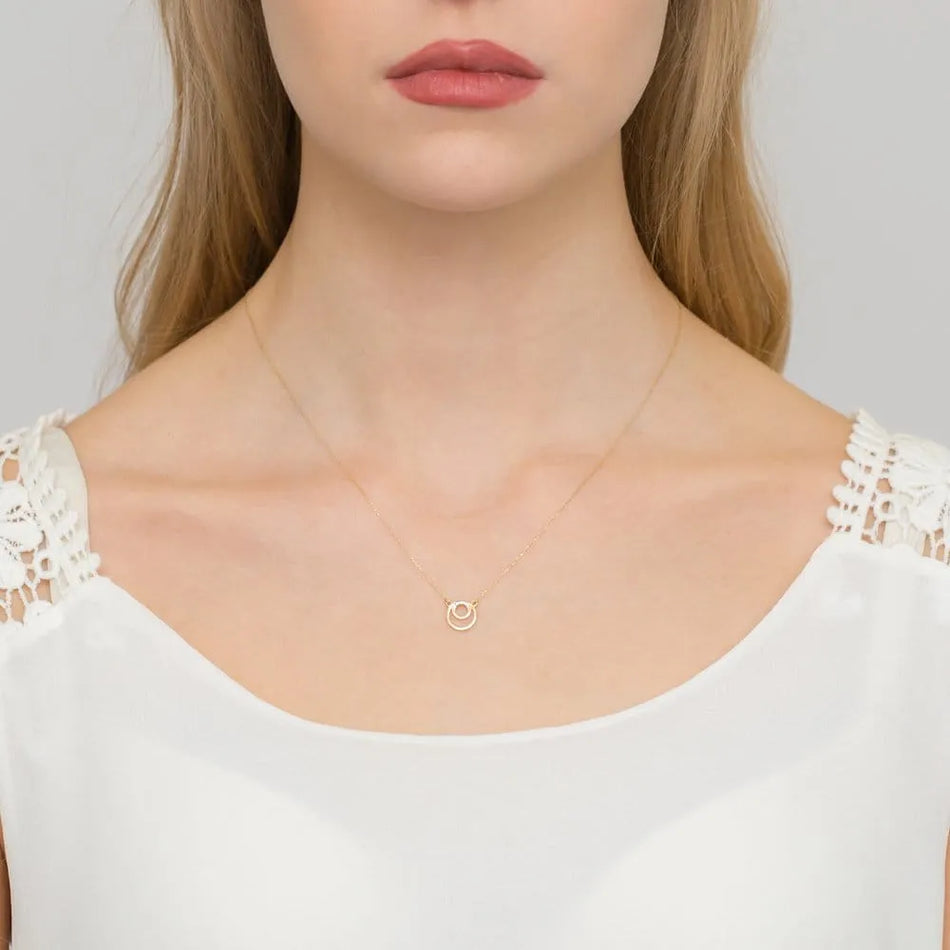 Gold Necklace with 0.015ct Diamonds