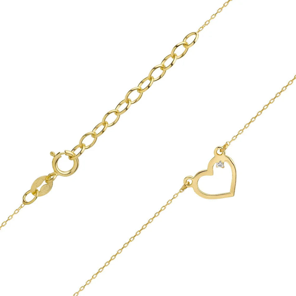 Gold Necklace with 0.005ct Diamond