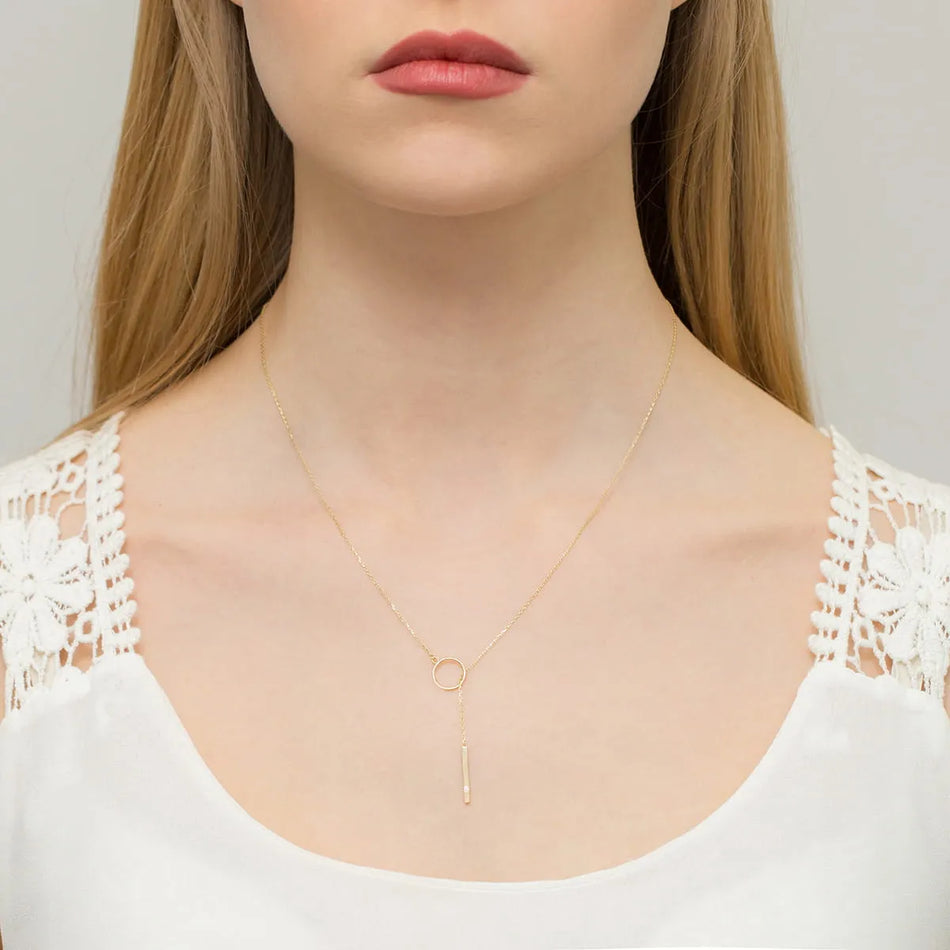 Gold Necklace with 0.015ct Diamond