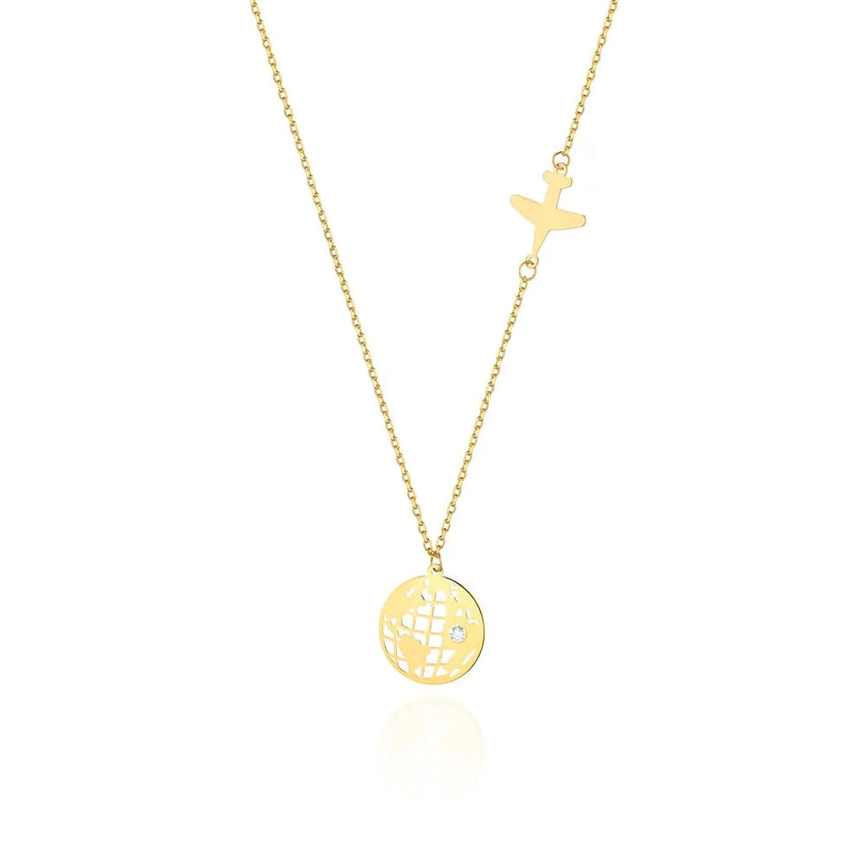 Gold Necklace with 0.005ct Diamond