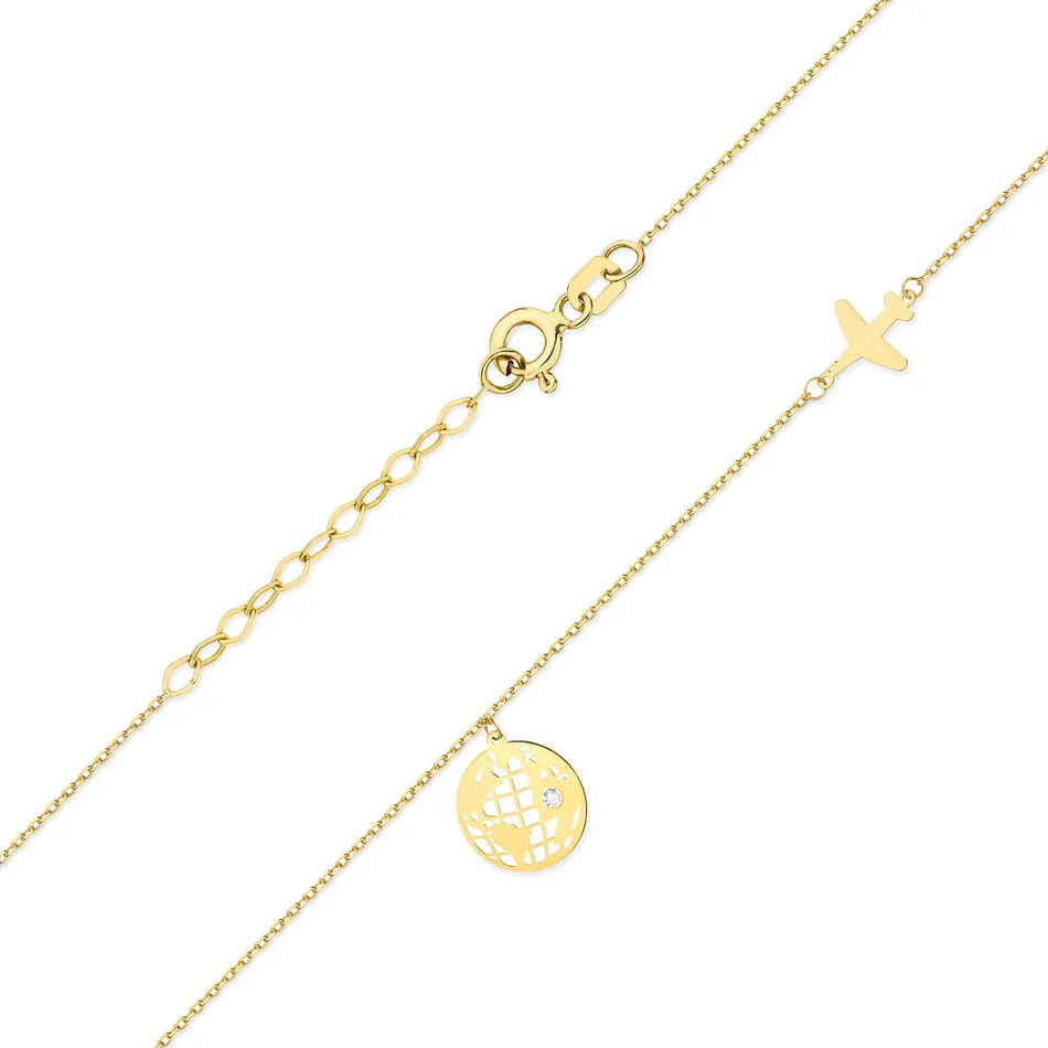 Gold Necklace with 0.005ct Diamond