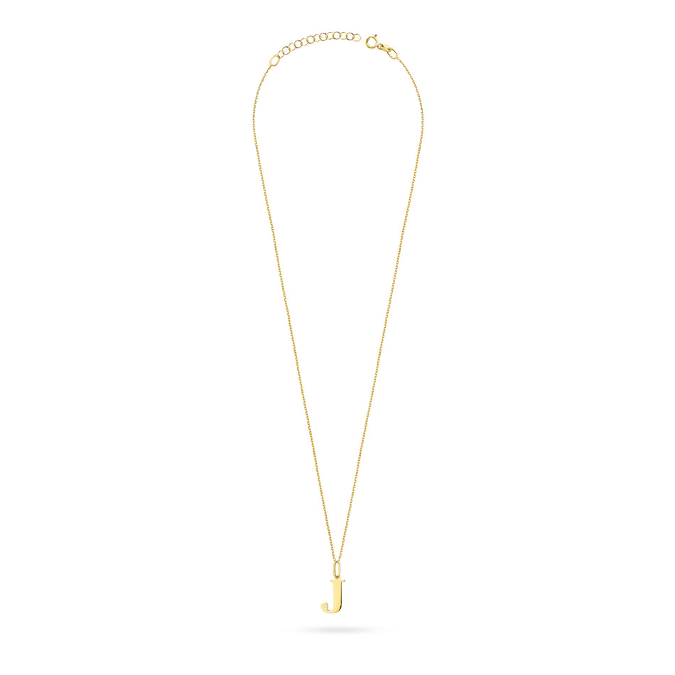 Zlatý náhrdelník s diamantovým písmenem J 0,005 ct