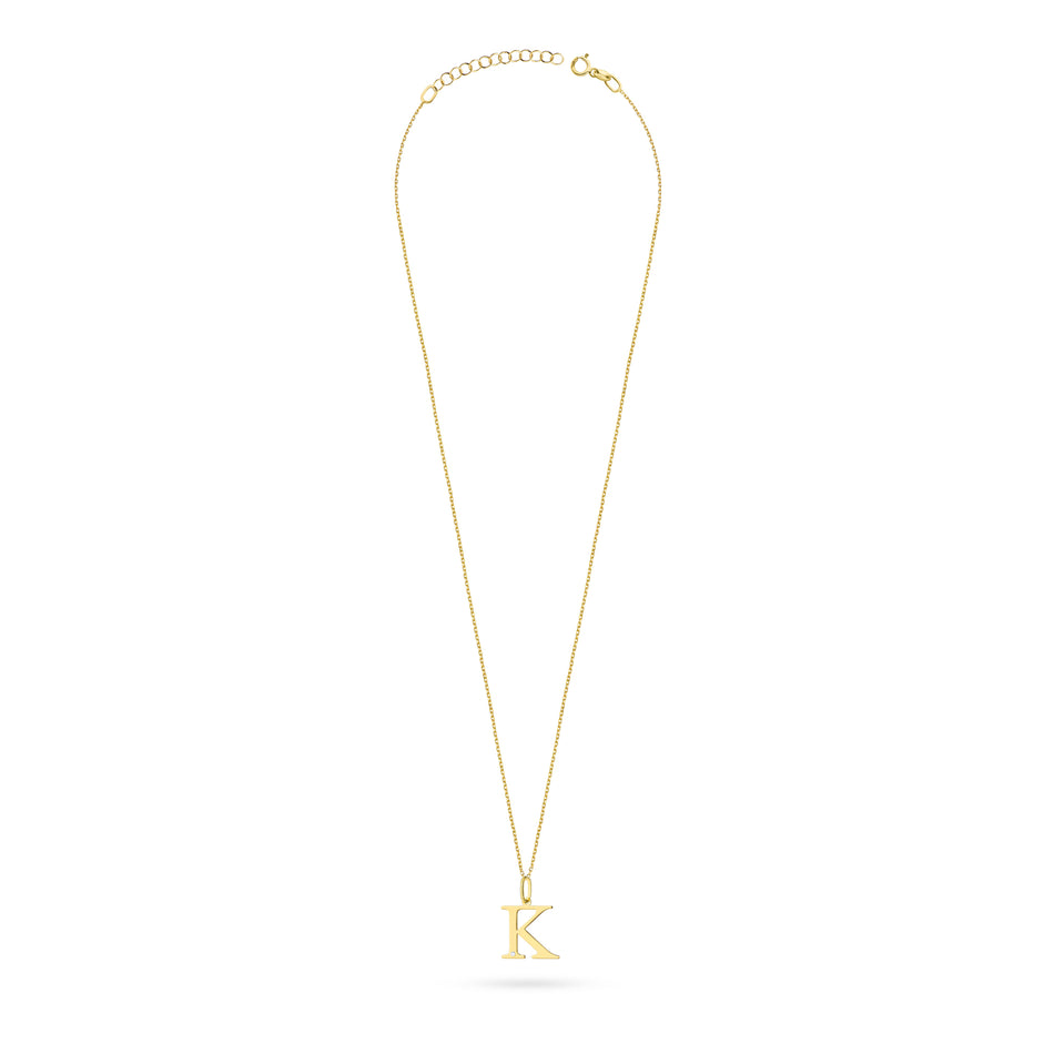 Zlatý náhrdelník s diamantovým písmenem K 0,005 ct