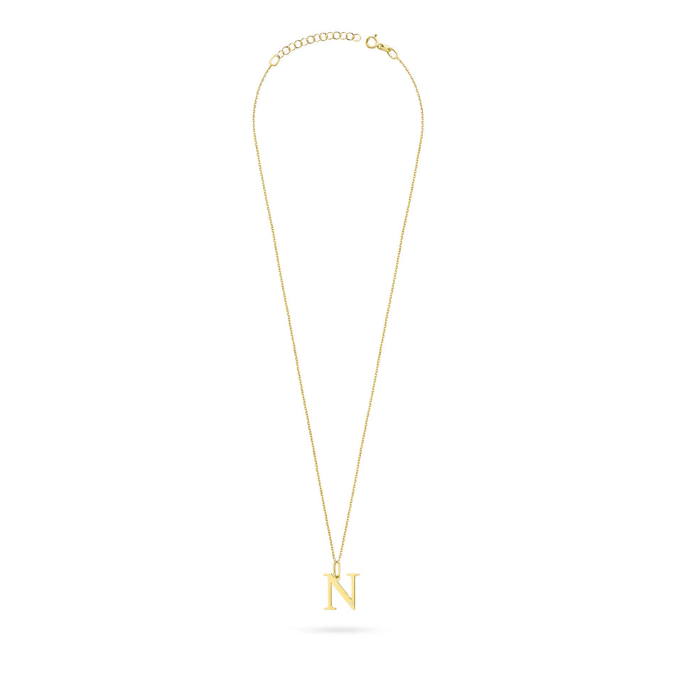 Gold Necklace with 0.005ct Diamond Letter Initials A-Z