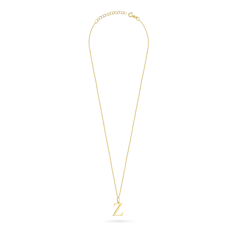 Gold Necklace with 0.005ct Diamond Letter Z