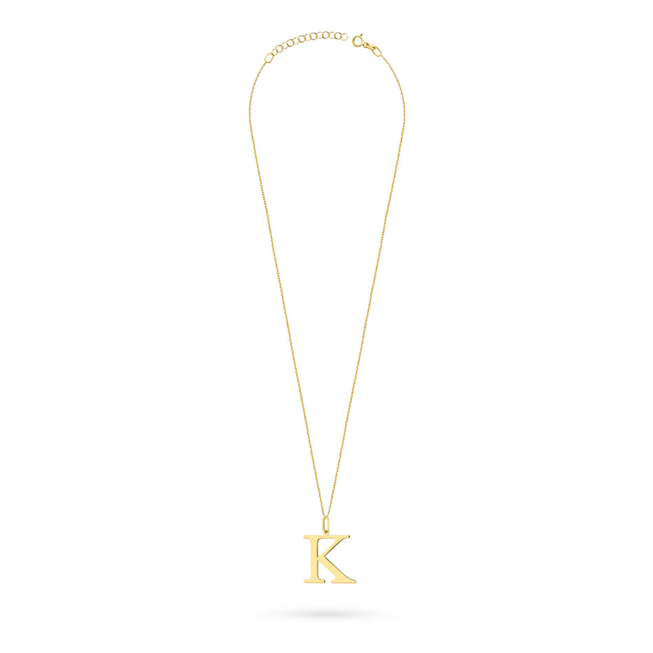 Gold Necklace with 0.005ct Diamond Letter K