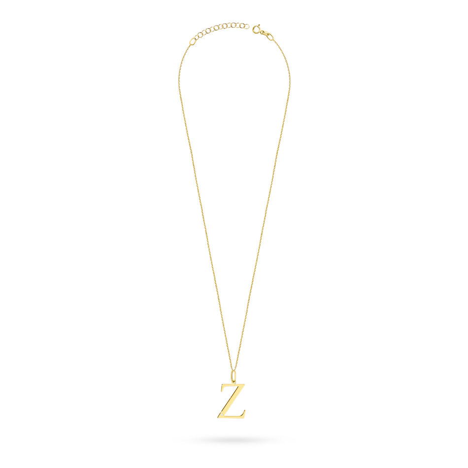 Gold Necklace with 0.005ct Diamond Letter Z