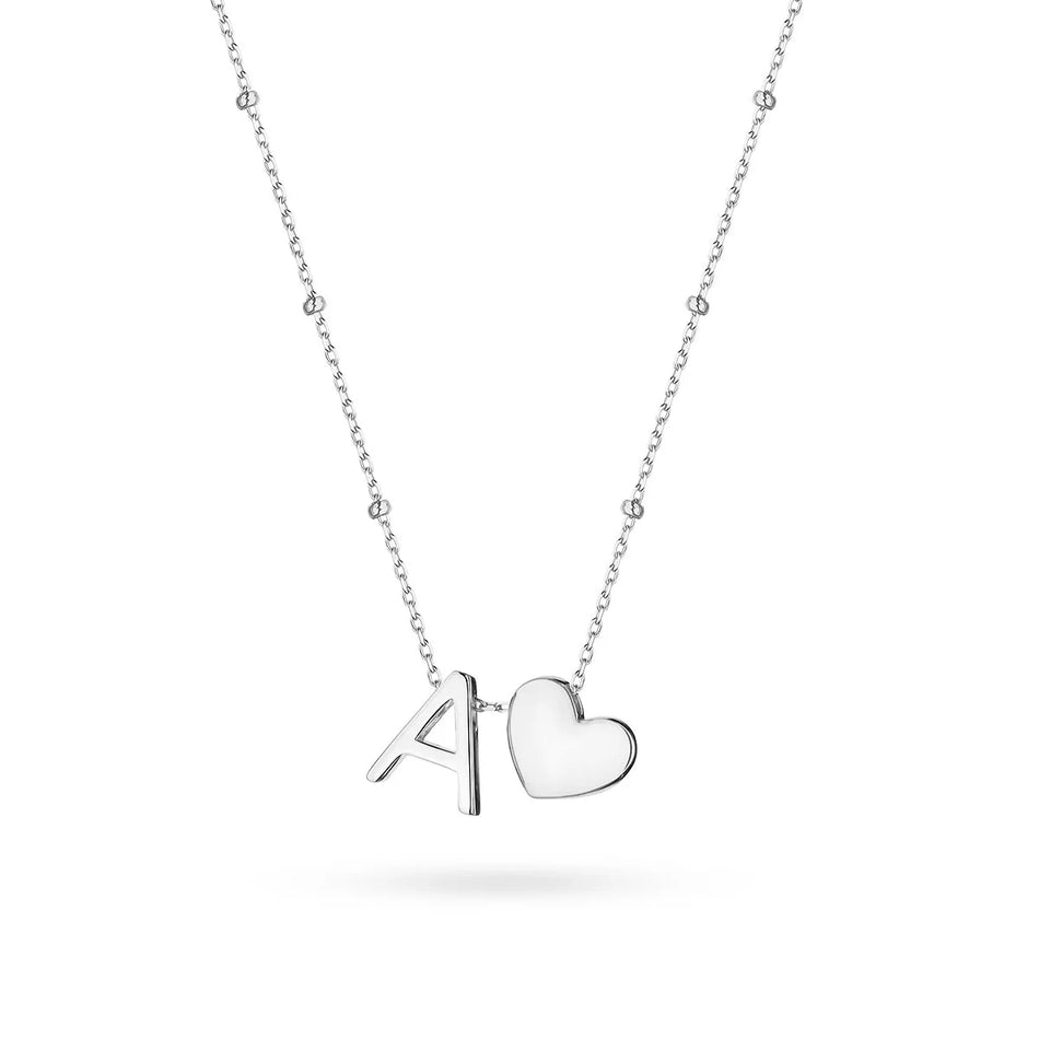 Silver Necklace Letter A