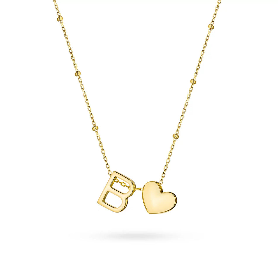 Gold-plated Silver Necklace Letter B