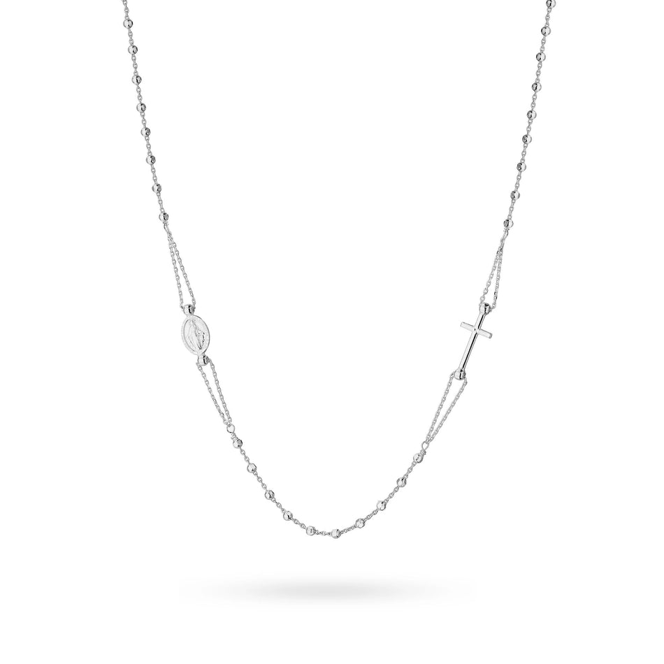 Silver Necklace Rosary