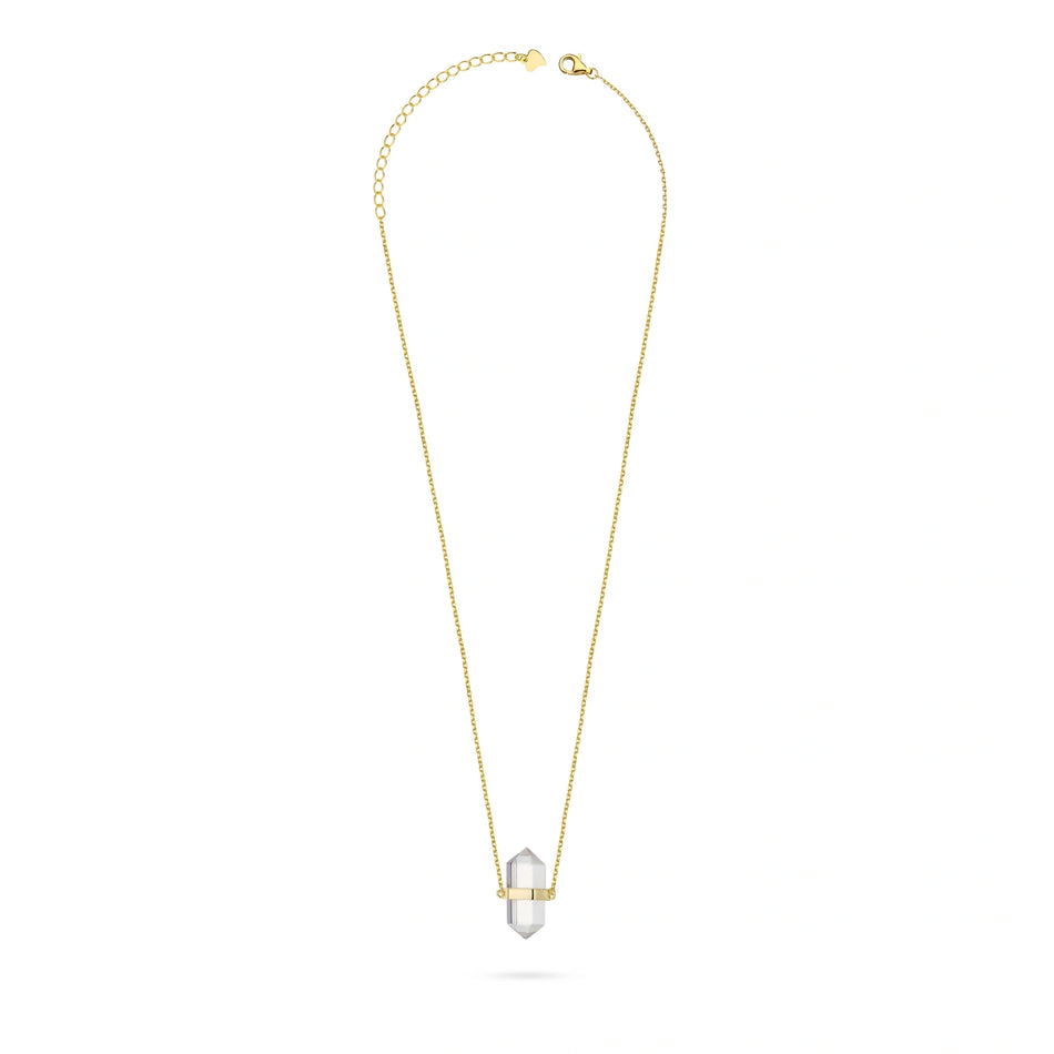 Gold-plated Silver Necklace Long Crystal
