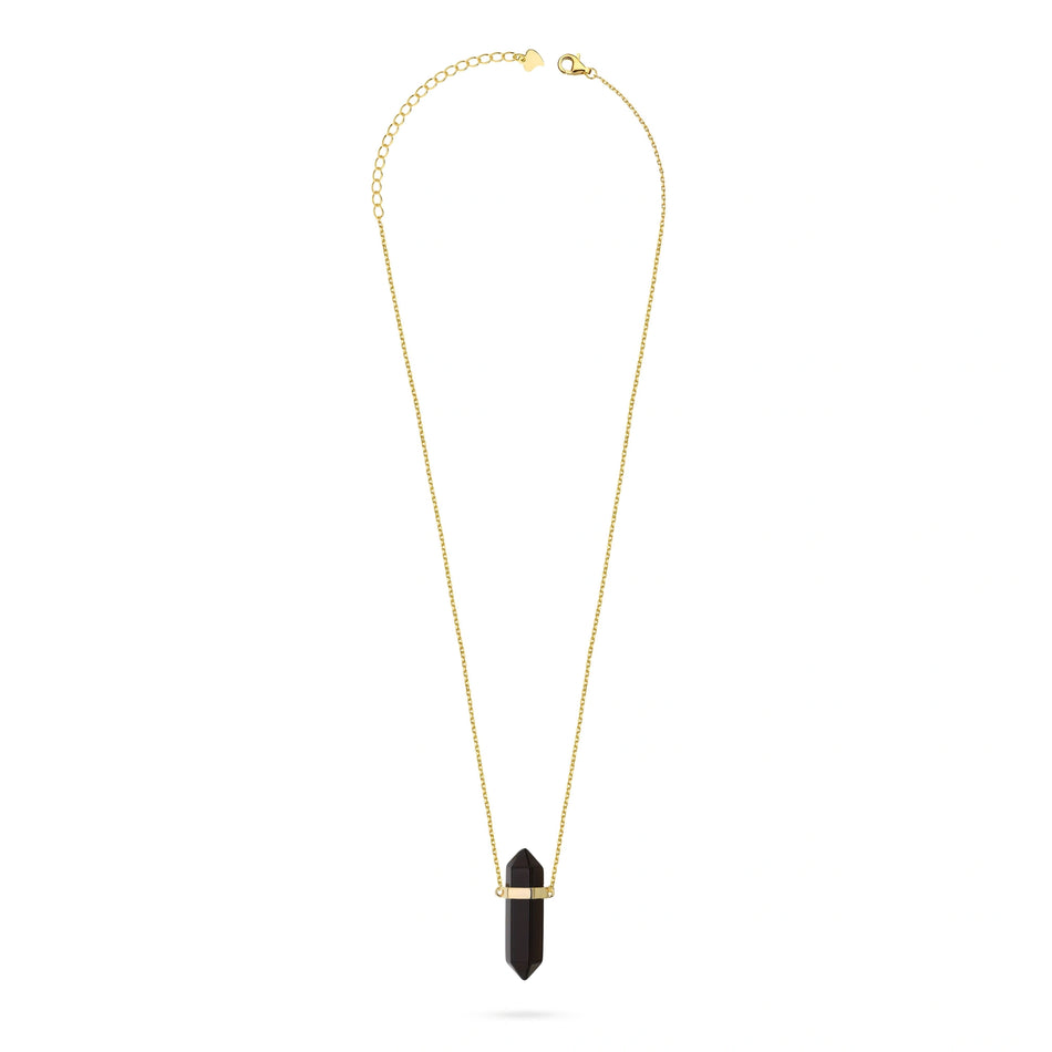 Gold-plated Silver Necklace with  Onyx