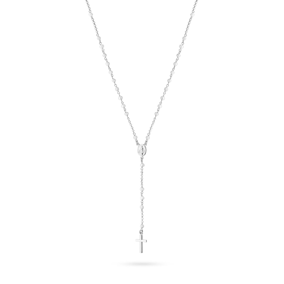 Silver Necklace Rosary