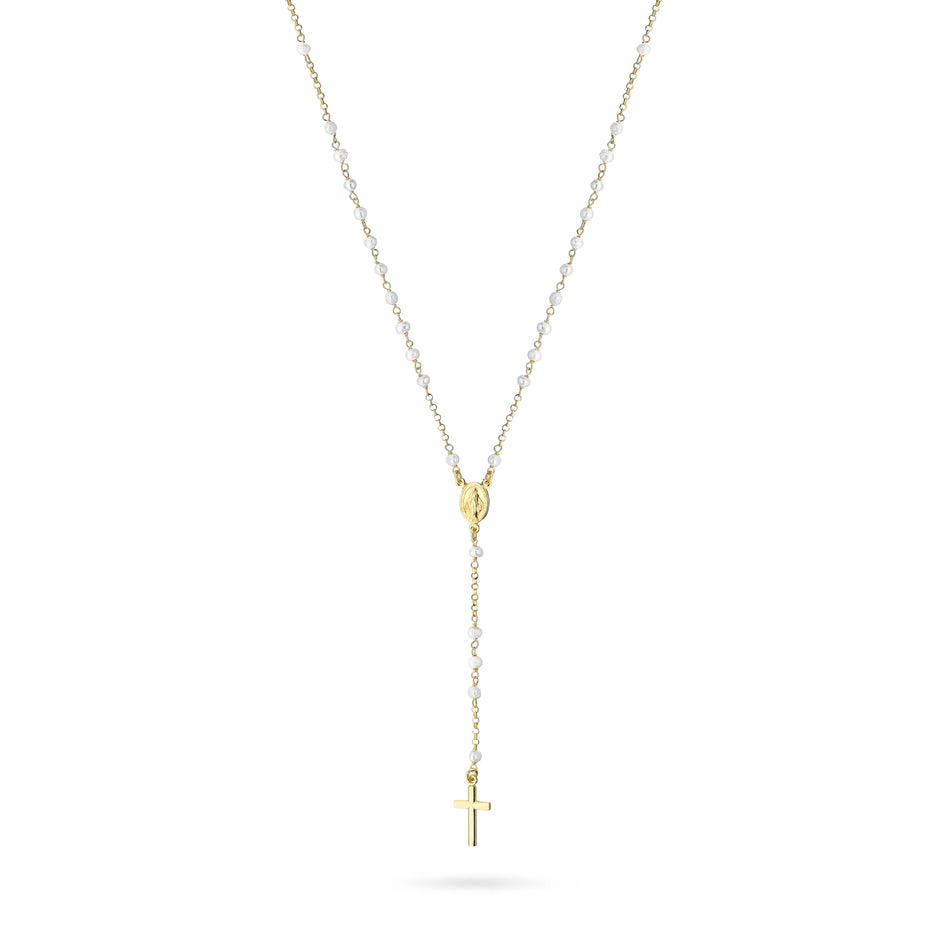 Silver Necklace Rosary