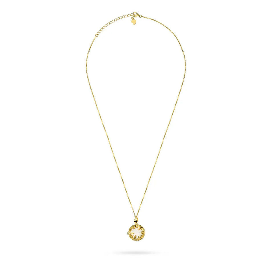 Pozlacený Stříbrný náhrdelník s perletí