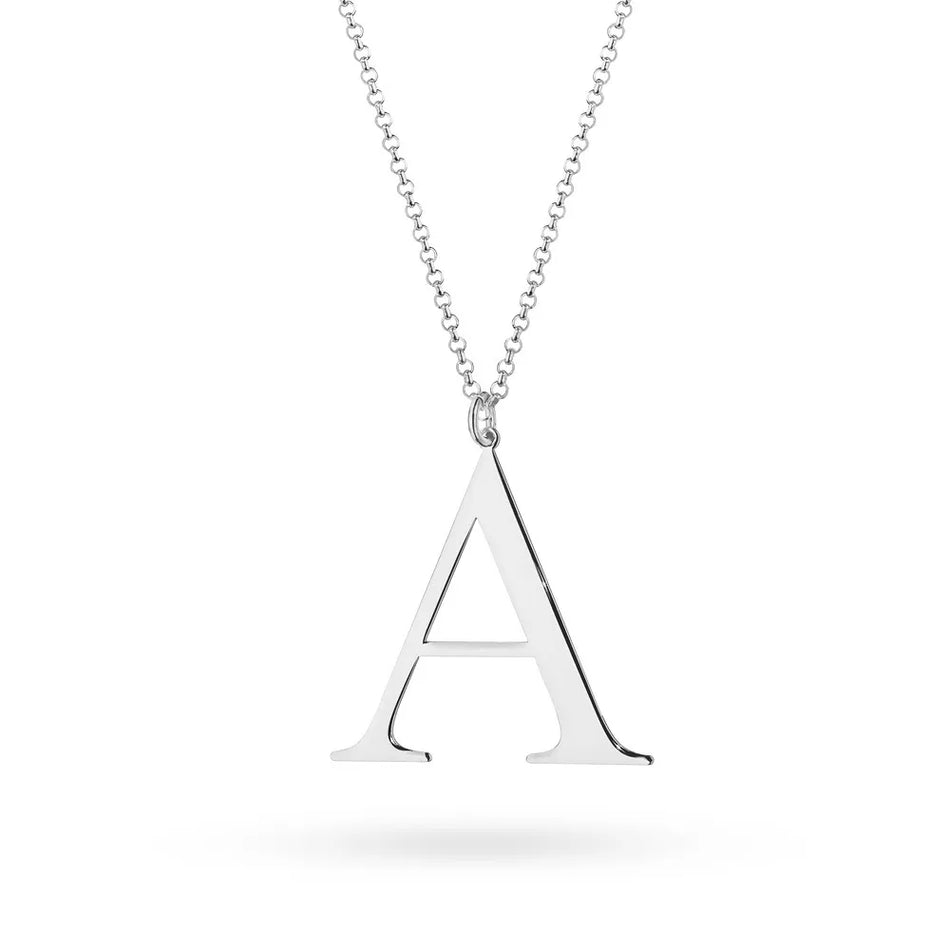 Silver Necklace Letter A