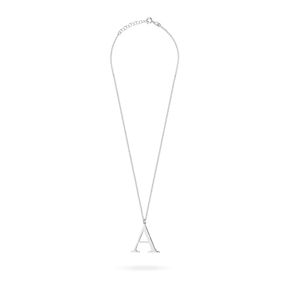 Silver Necklace Letter A