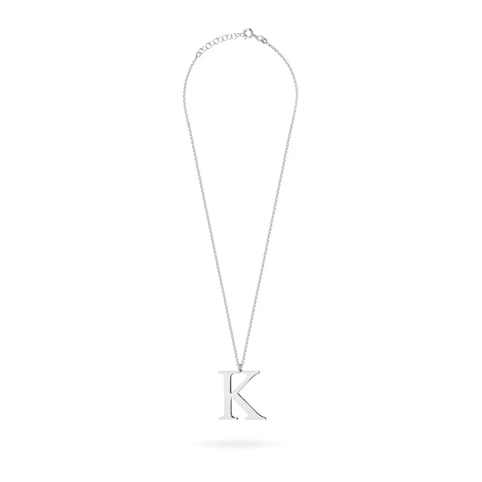 Silver Necklace Letter K