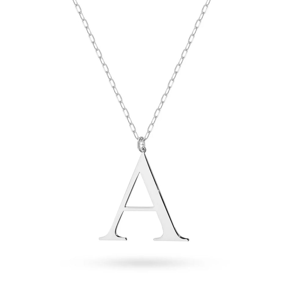 Silver Necklace Letter A