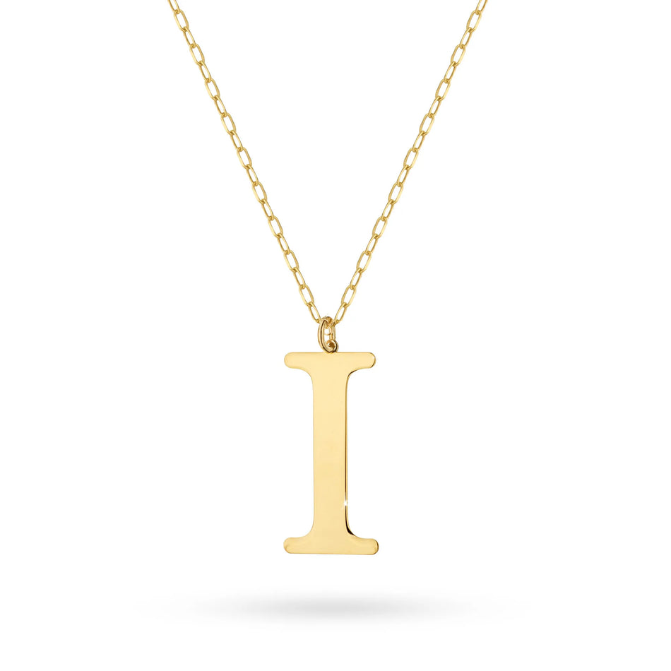 Gold-plated Silver Necklace Letter I