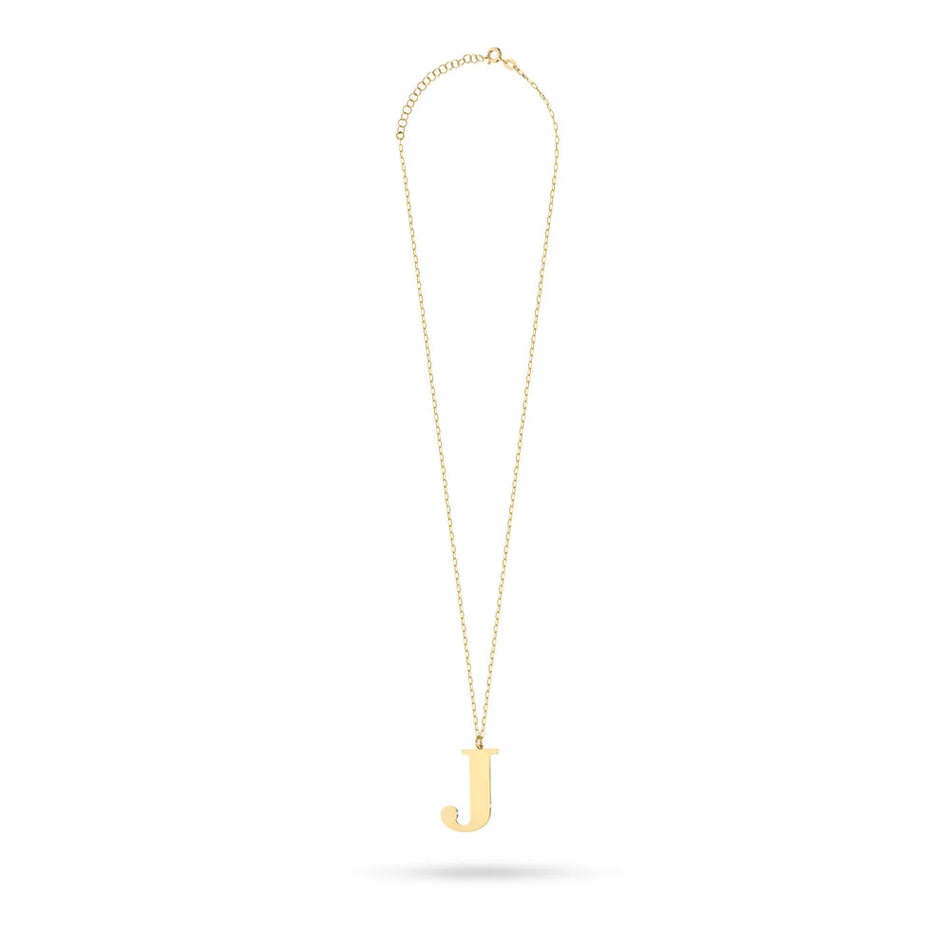 Gold-plated Silver Necklace Letter J