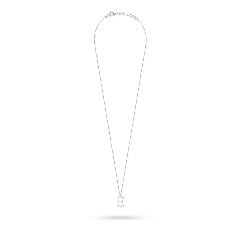 Silver Necklace Letter E