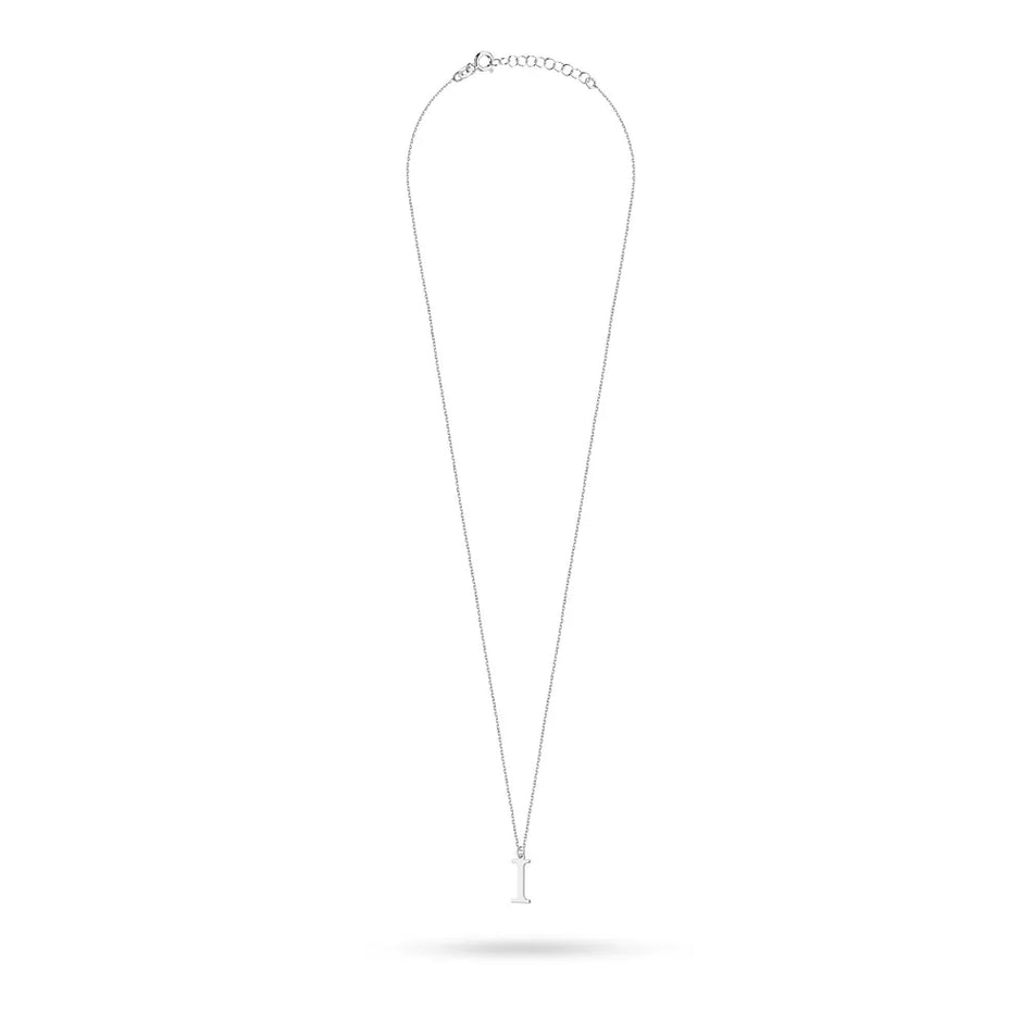 Silver Necklace Letter I