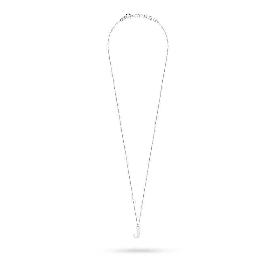 Silver Necklace Letter J