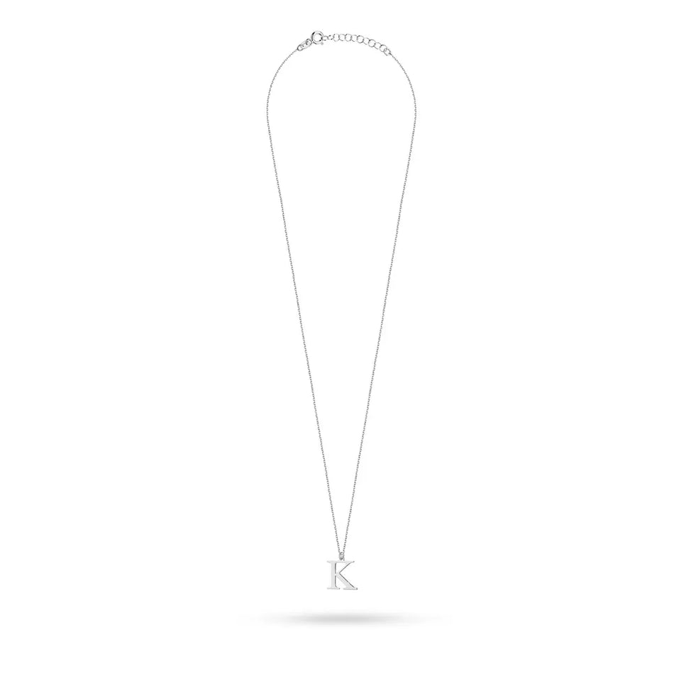 Silver Necklace Letter K