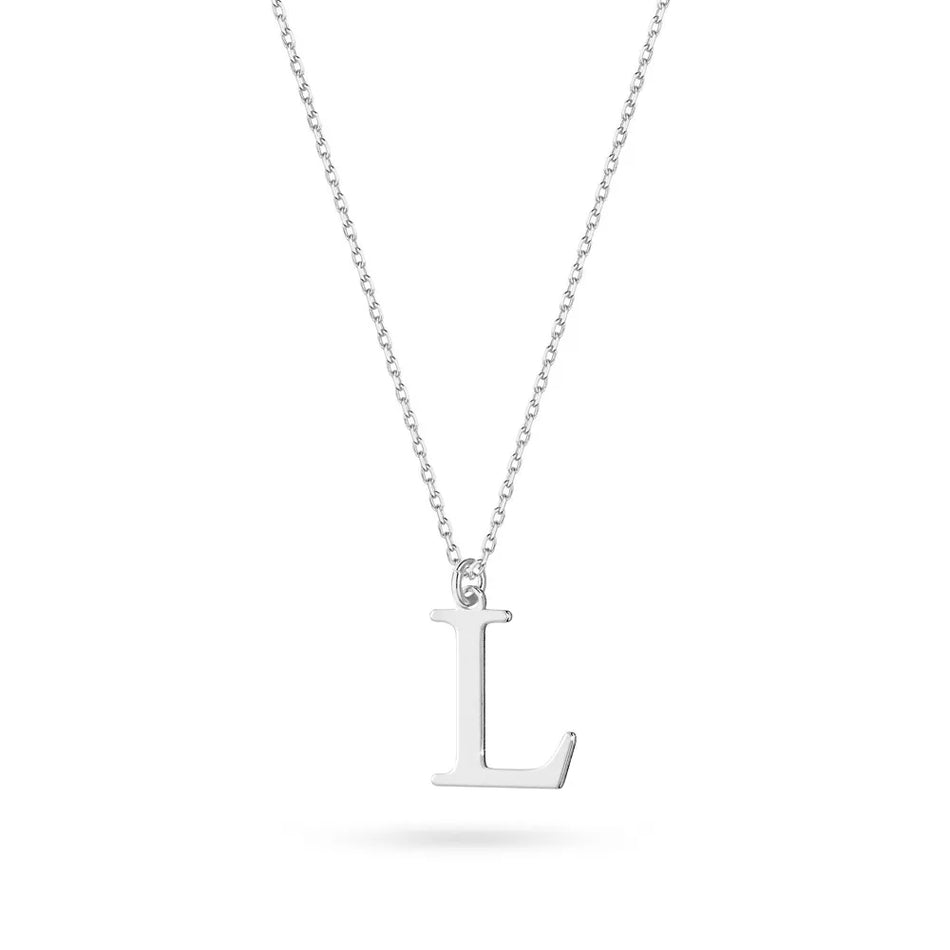 Silver Necklace Letter L