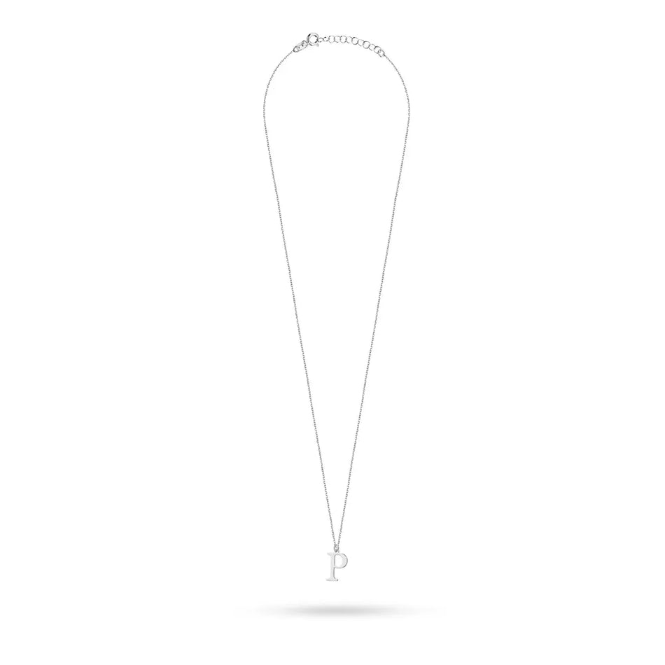 Silver Necklace Letter P