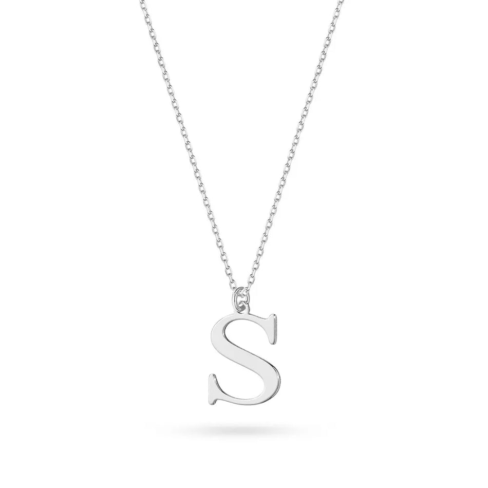 Silver Necklace Letter S