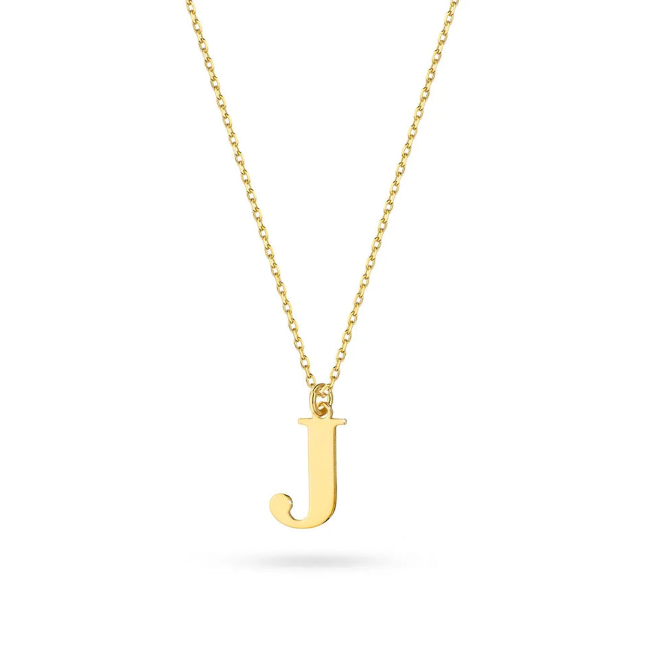 Gold-plated Silver Necklace Letter J