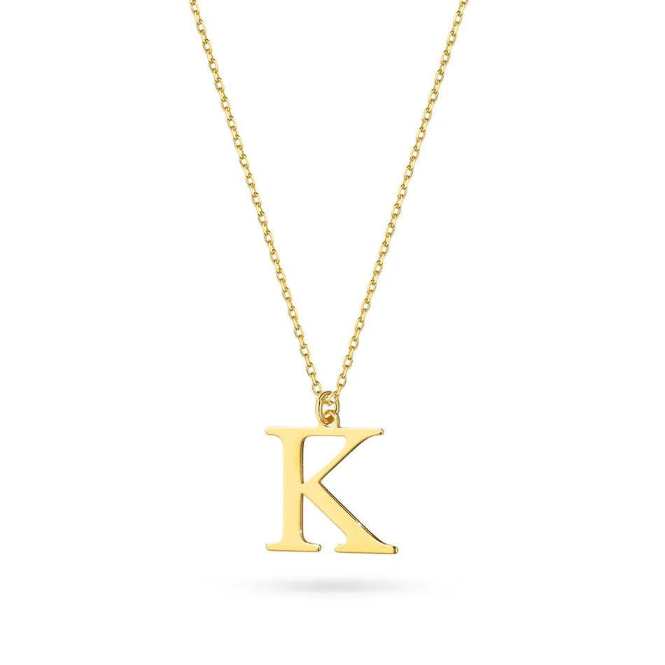 Gold-plated Silver Necklace Letter K