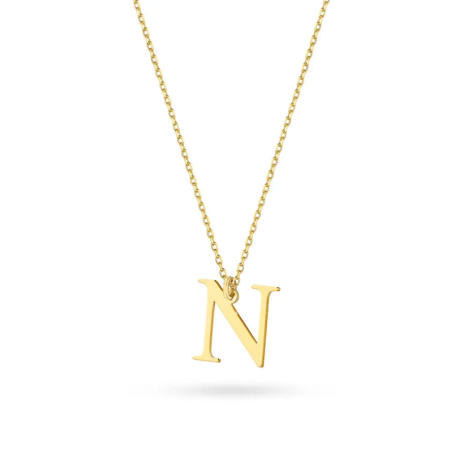 Gold-plated Silver Necklace Letter N