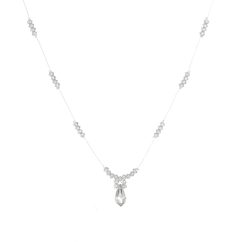 Silver Wedding Necklace with Crystal