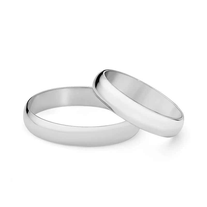 Classic Half-round Gold Wedding Bands Rings 4mm