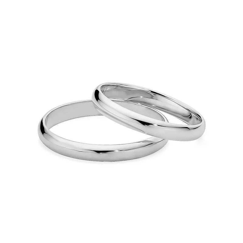 Classic Half-round Gold Wedding Bands Rings 3mm